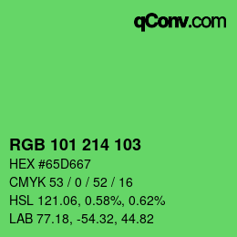 Color code: RGB 101 214 103 | qconv.com