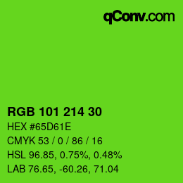 Color code: RGB 101 214 30 | qconv.com