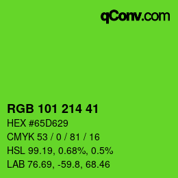 Farbcode: RGB 101 214 41 | qconv.com