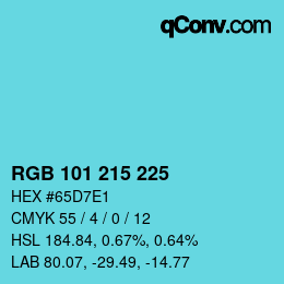 Color code: RGB 101 215 225 | qconv.com