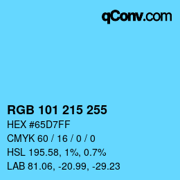 Color code: RGB 101 215 255 | qconv.com