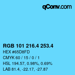 カラーコード: RGB 101 216.4 253.4 | qconv.com