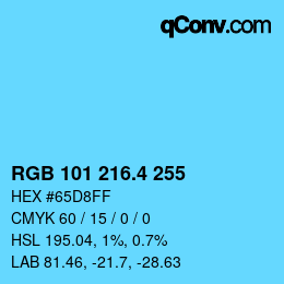 カラーコード: RGB 101 216.4 255 | qconv.com
