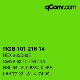 Color code: RGB 101 216 14 | qconv.com