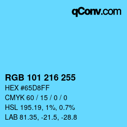 Color code: RGB 101 216 255 | qconv.com