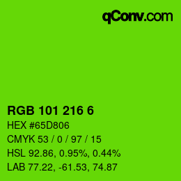 Color code: RGB 101 216 6 | qconv.com