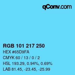 Farbcode: RGB 101 217 250 | qconv.com