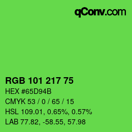 Color code: RGB 101 217 75 | qconv.com