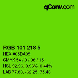 Color code: RGB 101 218 5 | qconv.com