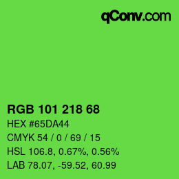 Color code: RGB 101 218 68 | qconv.com
