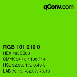 Color code: RGB 101 219 0 | qconv.com