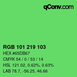 Color code: RGB 101 219 103 | qconv.com