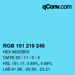 Color code: RGB 101 219 246 | qconv.com