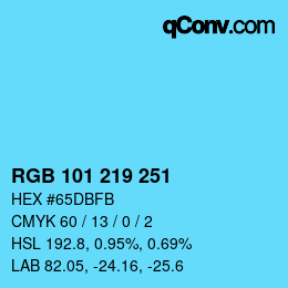 Color code: RGB 101 219 251 | qconv.com