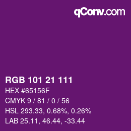 Farbcode: RGB 101 21 111 | qconv.com
