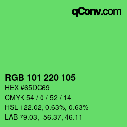 Color code: RGB 101 220 105 | qconv.com