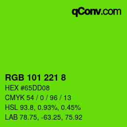 Color code: RGB 101 221 8 | qconv.com
