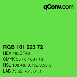 Color code: RGB 101 223 72 | qconv.com