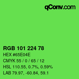 Color code: RGB 101 224 78 | qconv.com