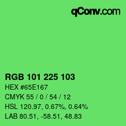 Color code: RGB 101 225 103 | qconv.com