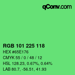 Color code: RGB 101 225 118 | qconv.com