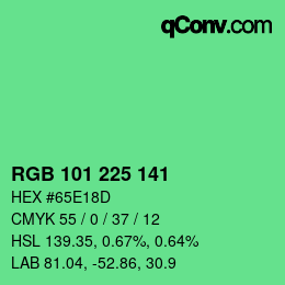 Color code: RGB 101 225 141 | qconv.com