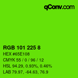 Color code: RGB 101 225 8 | qconv.com