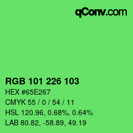 Color code: RGB 101 226 103 | qconv.com