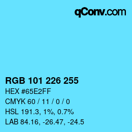 Color code: RGB 101 226 255 | qconv.com