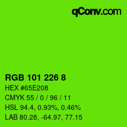 Farbcode: RGB 101 226 8 | qconv.com