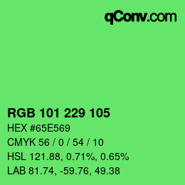 Color code: RGB 101 229 105 | qconv.com