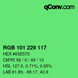 Color code: RGB 101 229 117 | qconv.com