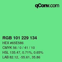 Color code: RGB 101 229 134 | qconv.com