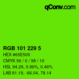 Color code: RGB 101 229 5 | qconv.com