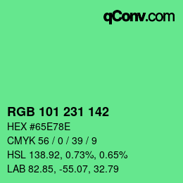 Color code: RGB 101 231 142 | qconv.com