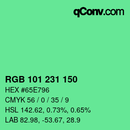 Color code: RGB 101 231 150 | qconv.com