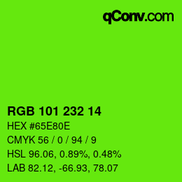 Color code: RGB 101 232 14 | qconv.com