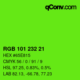Color code: RGB 101 232 21 | qconv.com