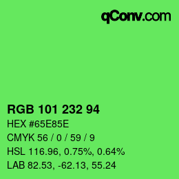 Color code: RGB 101 232 94 | qconv.com