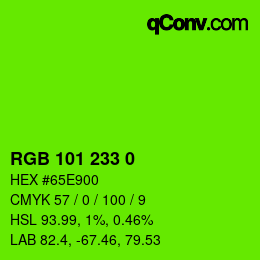 Color code: RGB 101 233 0 | qconv.com