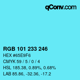 Color code: RGB 101 233 246 | qconv.com