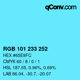 Color code: RGB 101 233 252 | qconv.com