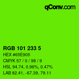 Farbcode: RGB 101 233 5 | qconv.com