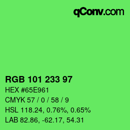 Color code: RGB 101 233 97 | qconv.com
