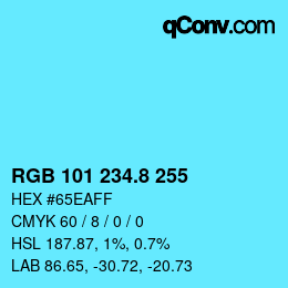 カラーコード: RGB 101 234.8 255 | qconv.com