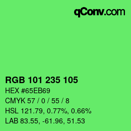 Color code: RGB 101 235 105 | qconv.com