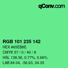 Color code: RGB 101 235 142 | qconv.com
