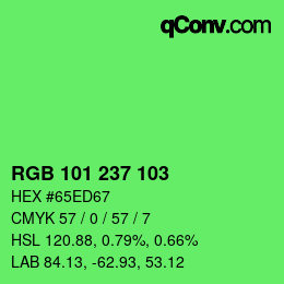 Color code: RGB 101 237 103 | qconv.com