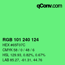 Color code: RGB 101 240 124 | qconv.com