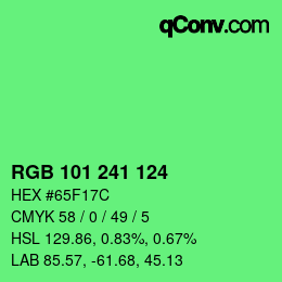 Color code: RGB 101 241 124 | qconv.com